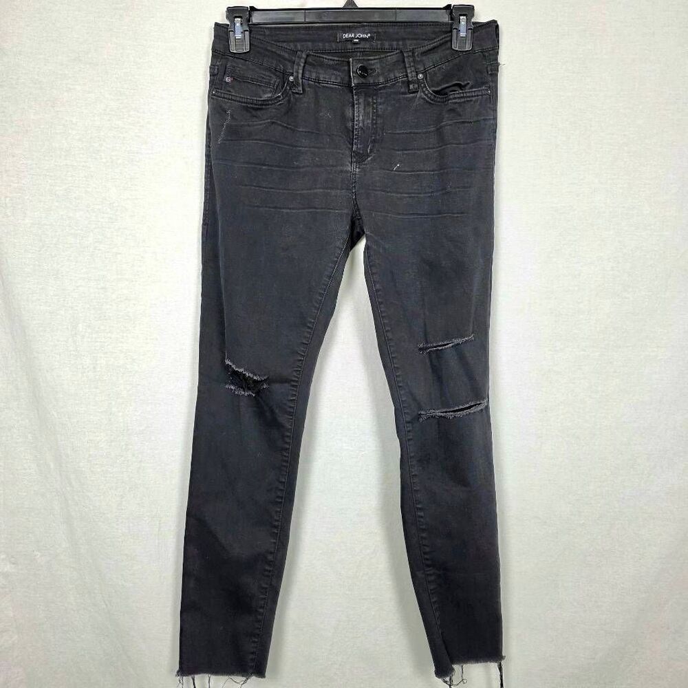 Dear John Black Distressed Skinny Jeans Women’s 30